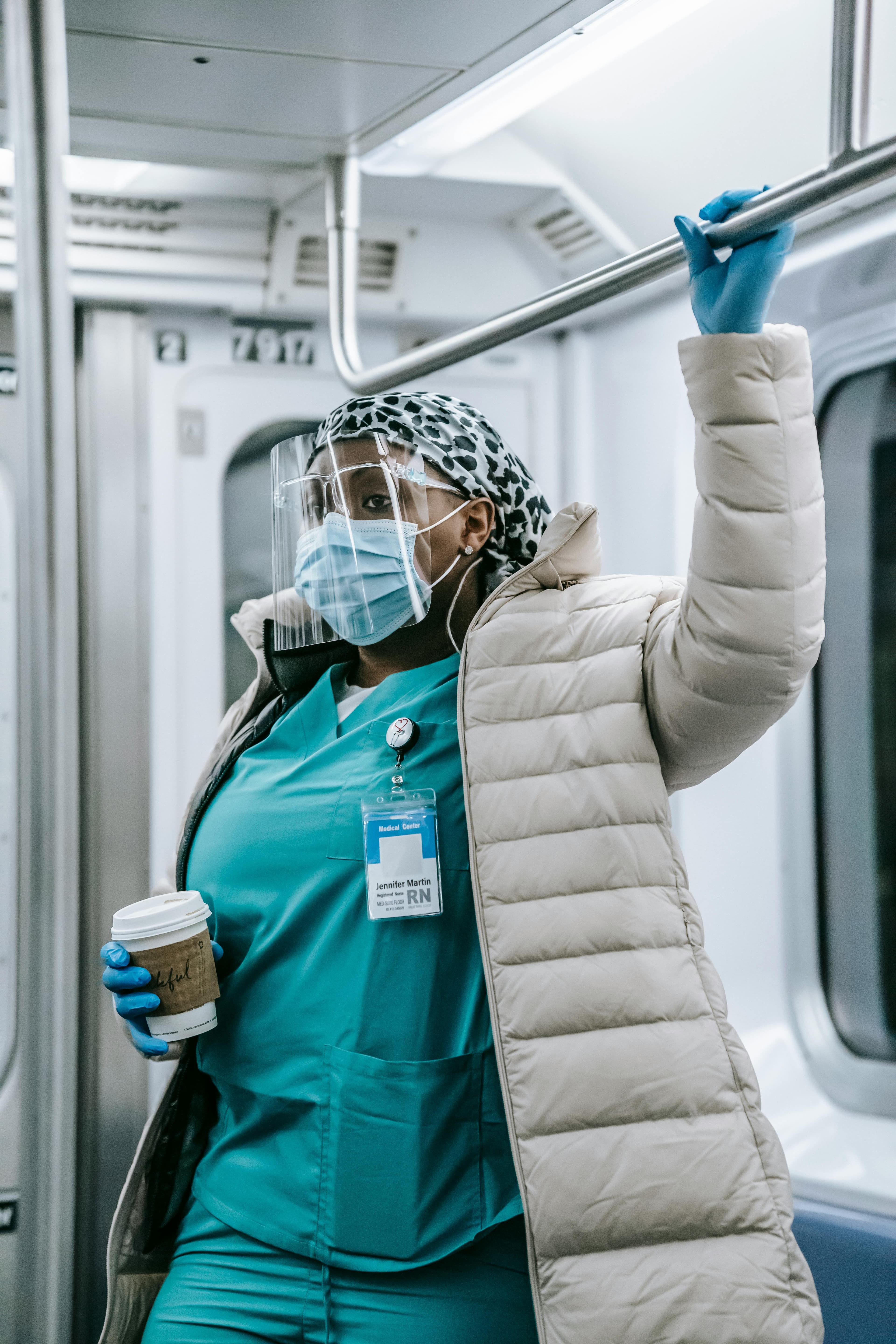 A nurse on the move between assignments.